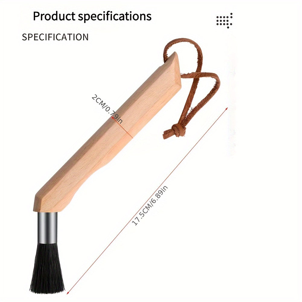 Qahva maydalagichlari uchun tozalash choʻpqi, qora choʻchqa tuklari, malla tutqich, qoʻlqop bilan birga