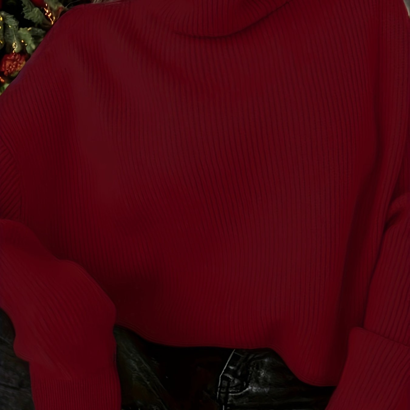 Plus Size Turtleneck Knitted Sweater Long Sleeve Fall Winter Women