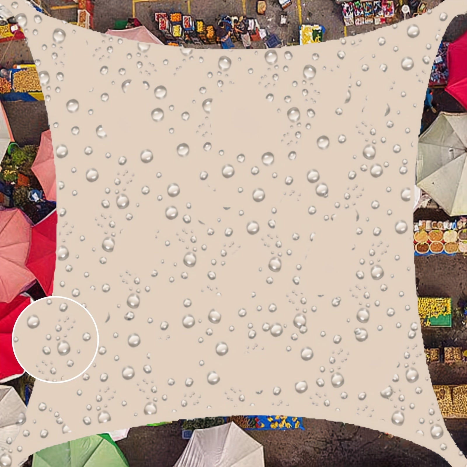 Sunshade Canopy for Indoor Parties with Four-Sided Awning Polyester Champagne