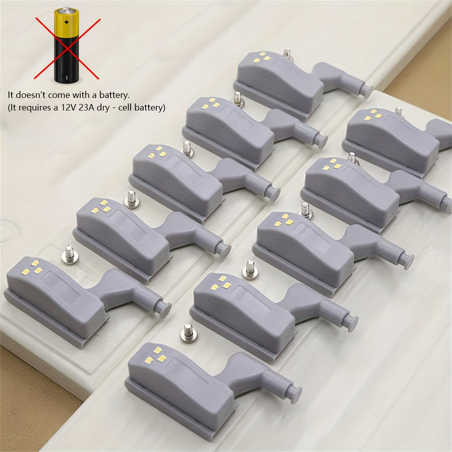 12-Pack LED Cabinet Lights with Motion Sensor Gray Plastic for Indoor Use