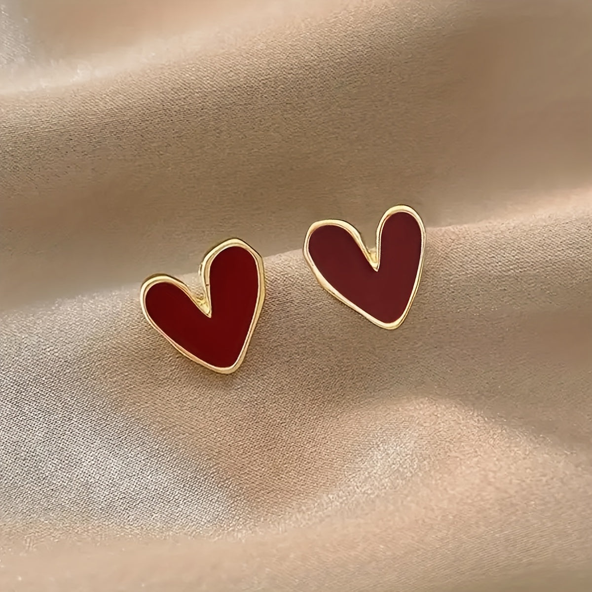 Women's Red Heart Stud Earrings Zinc Alloy Casual Jewelry