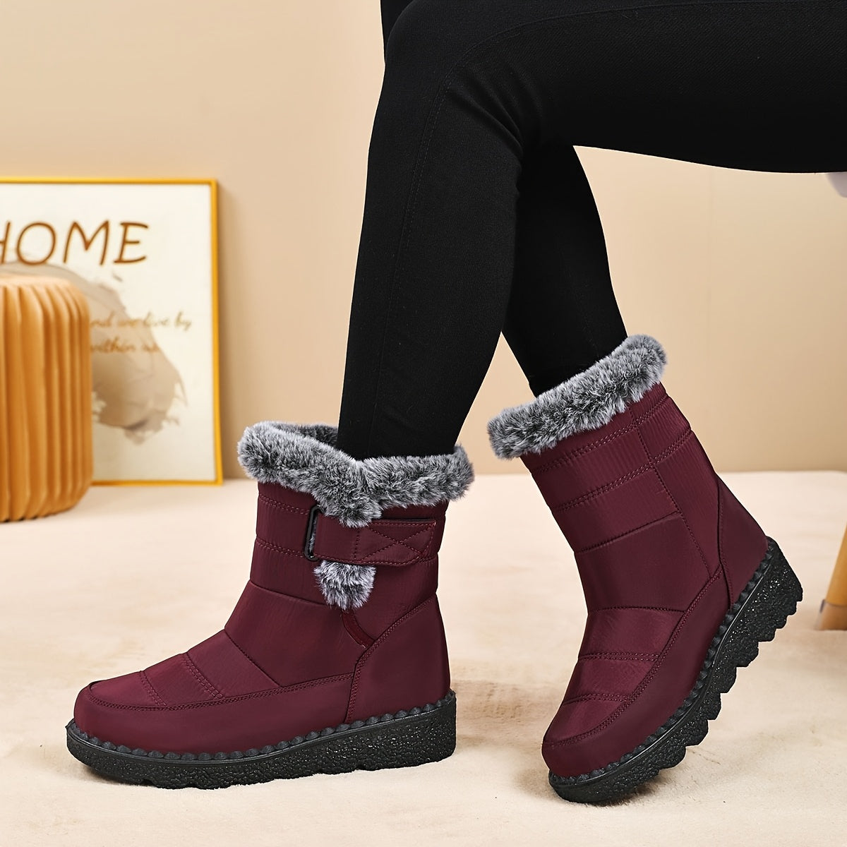 Women's Velvet Warm Snow Boots with Soft Lined for Winter Seasons