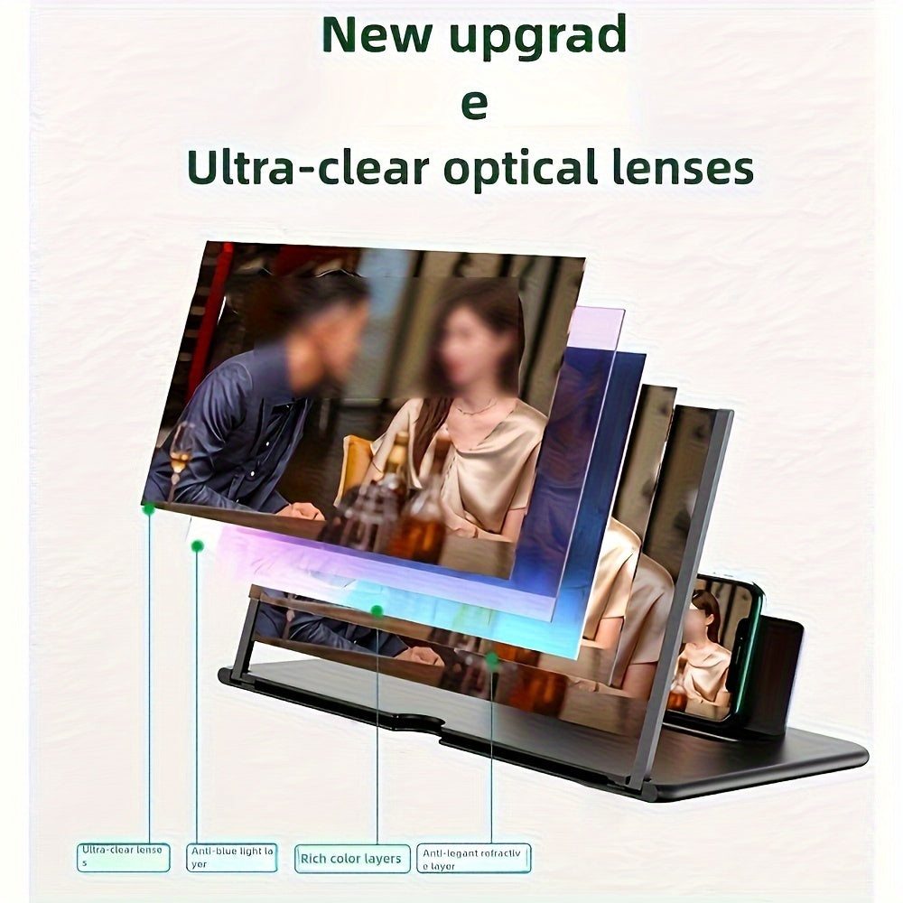 10-Inch HD Screen Phone Stand with Anti-Blue Light Eye Protection Foldable Clip-On Desk Mount