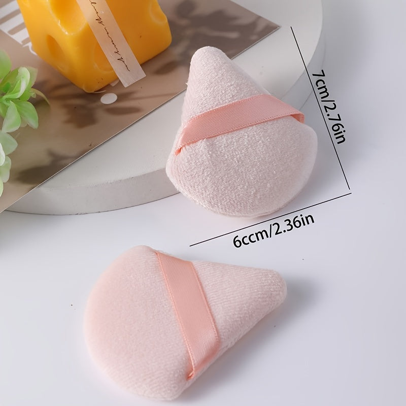 6pcs Pink Flocking Triangular Makeup Sponges for Foundation and Skincare