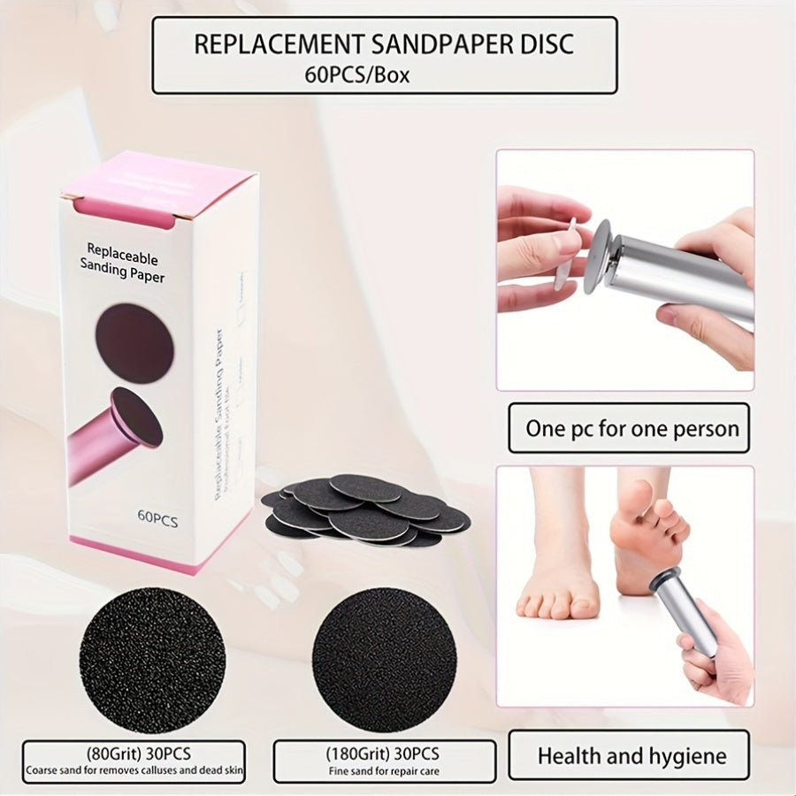 Electric Foot Callus Remover with Adjustable Speed and 60 Grinding Discs Rechargeable Pedicure Tool