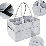 Sturdy Felt Diaper Caddy Organizer for Babies with Wipes and Supplies