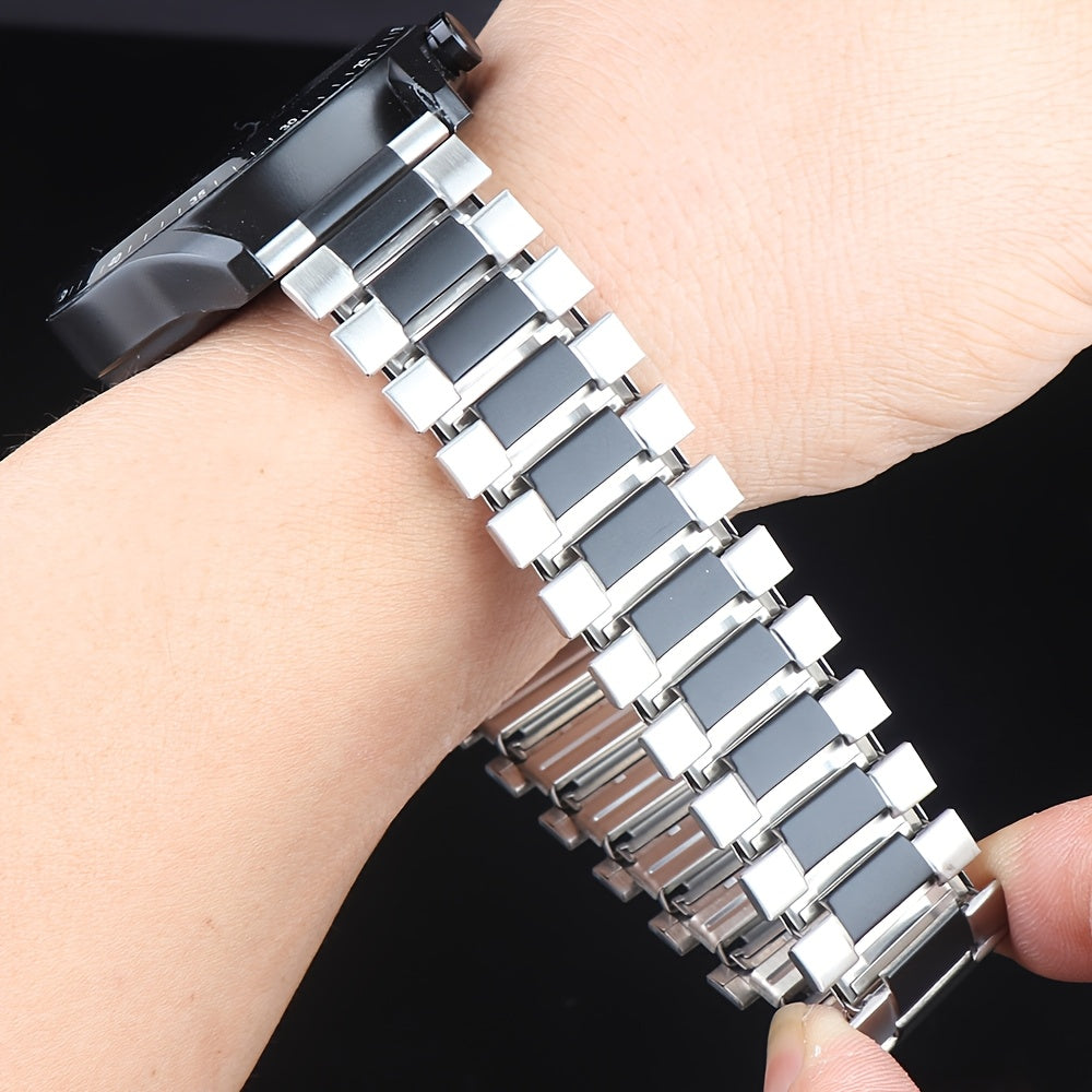 22mm Stainless Steel Elastic Watch Strap for Smartwatches Compatible with Huawei, Xiaomi, Huami