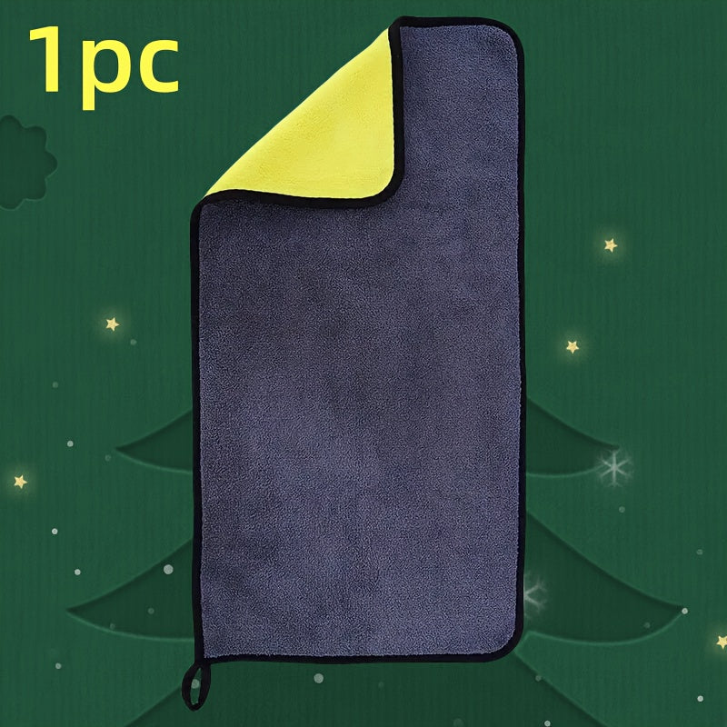 Ultra-absorber avtomobil yuvish sochiq, ikki tomonlama qalin coral fleece, avtomobil shisha tozalash uchun