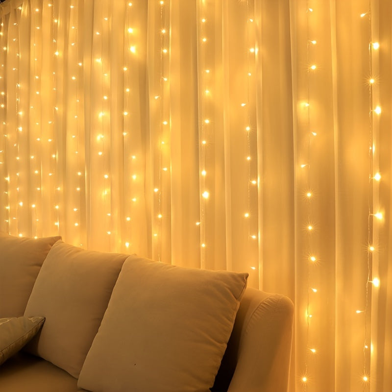 Fairy Lights Curtain USB Powered with 8 Modes Timer Remote Indoor Wedding Party Backdrop