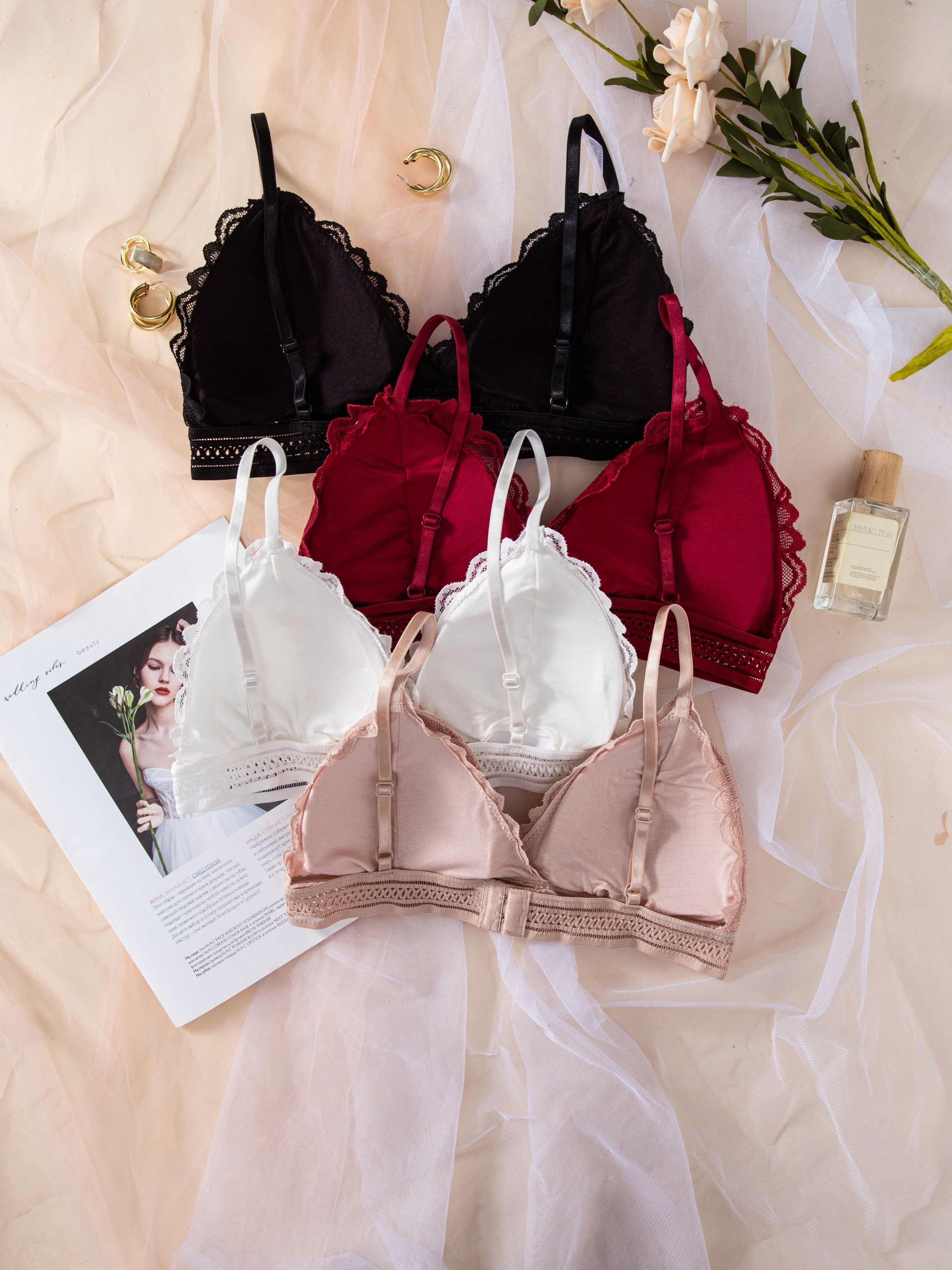 Women’s Lace Wireless Cami Bra Sexy Push Up Lingerie Comfortable