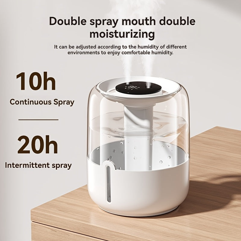 Dual Spray USB Humidifier with Digital Display for Home Office Bedroom