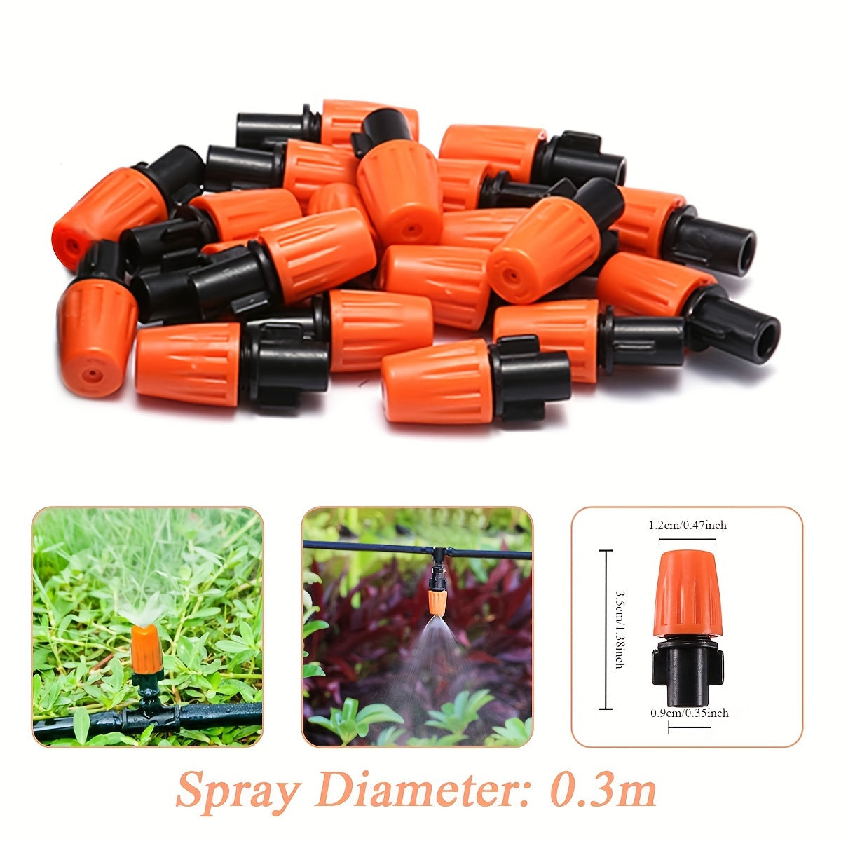 50m PVC Drip Irrigation Kit for Outdoor Gardens Without Battery