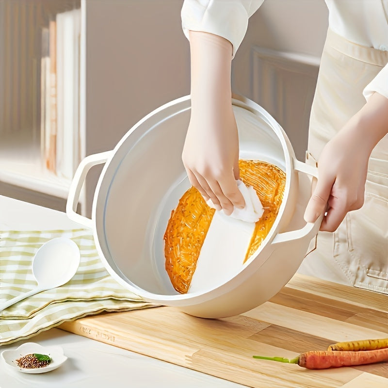 Olla de sopa de aluminio fundido esmaltado con tapa, asas duales, recubrimiento cerámico para cocinar en la estufa