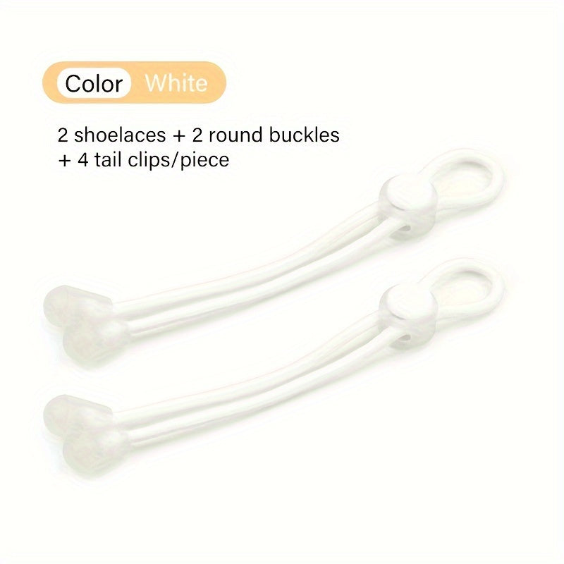 Unisex Elastic No-Tie Shoelaces with Adjustable Buckles for Sneakers