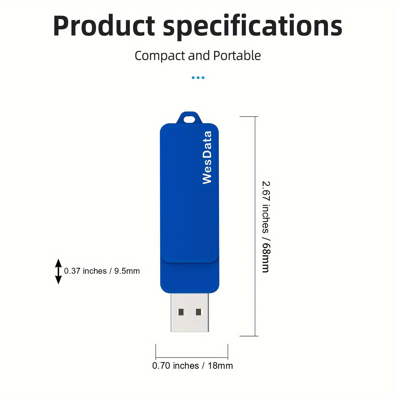 WesData USB-C flesh xotira qurilmasi 32GB, 64GB va 128GB xotira variantlari bilan, Android smartfonlari, planshetlar, noutbuklar, MacBook va PC bilan mos keladi. Turli tadbirlar uchun ideal sovg'a.
