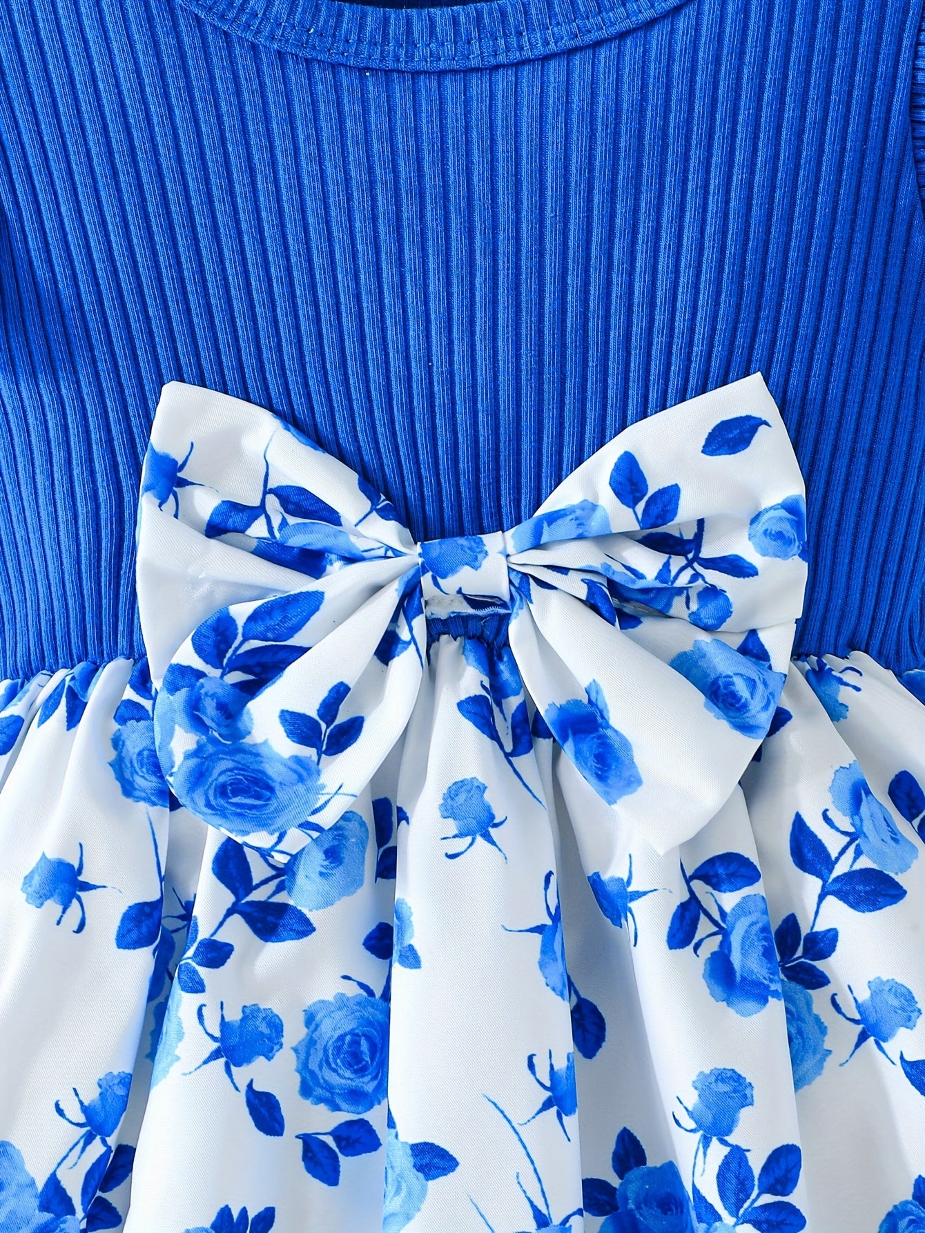 Baby Girl Summer Dress Set Floral Rose Bow Knit Cotton 0-3 Years