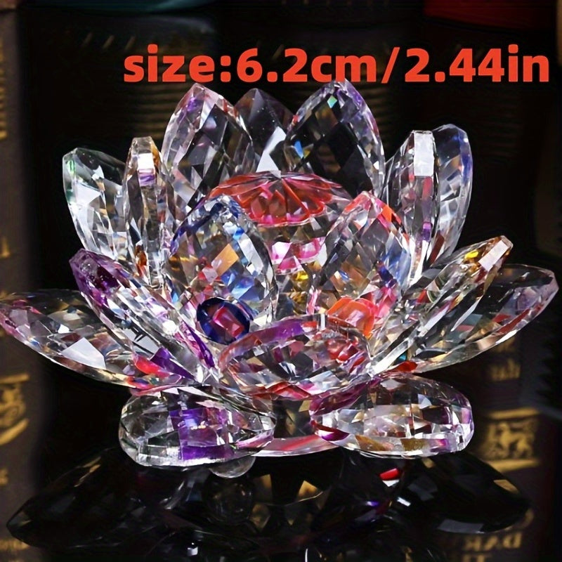 Crystal Lotus Ornament for Home Decor Desktop Figurine