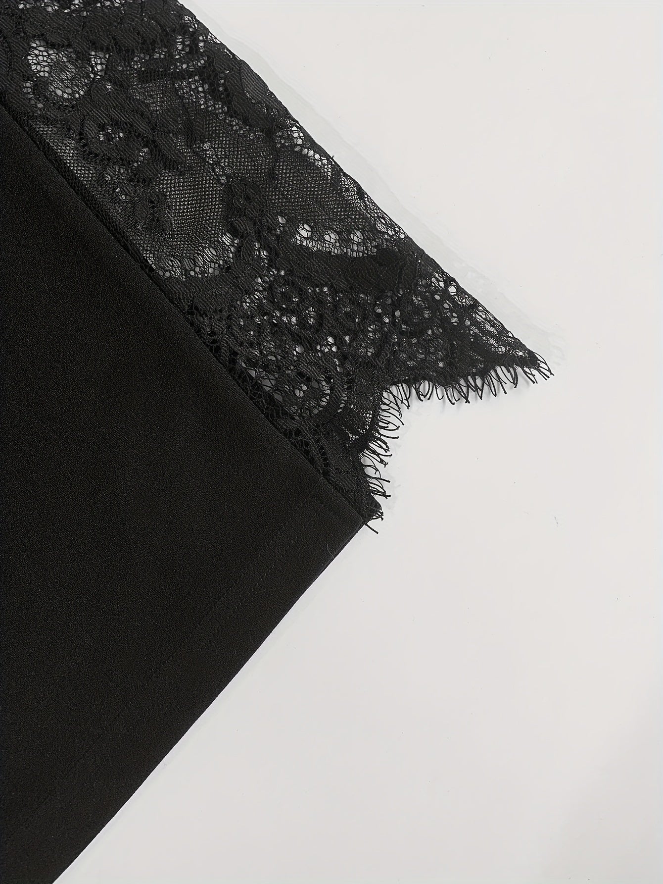 Брюки большого размера с широкими штанинами и кружевной отделкой, эластичный пояс для весны и осени