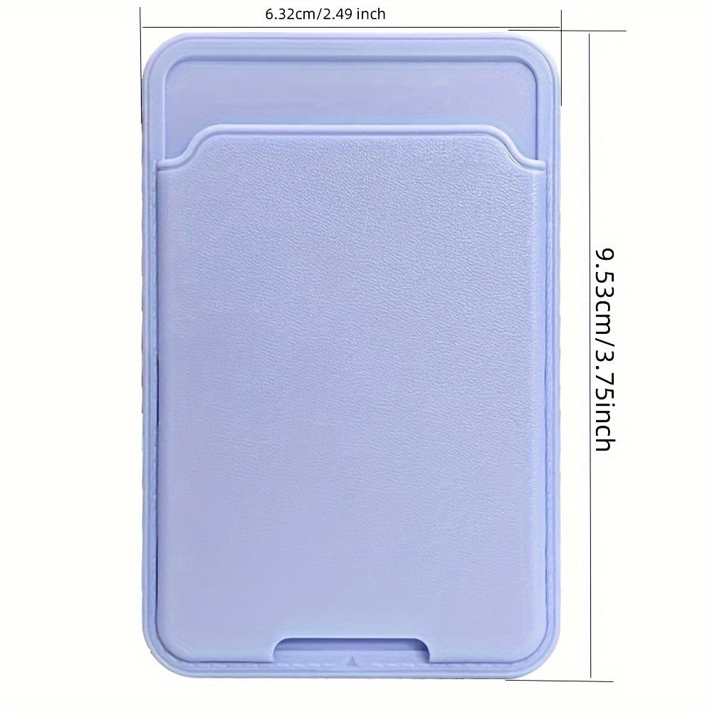 Smartphone Card Holder Self-Adhesive Solid Color Business Card Bag for DIY Customization