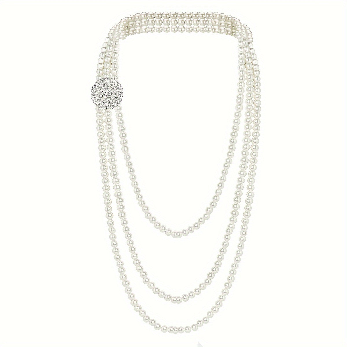 Faux Pearl Necklace 1920s Gatsby Style Bridal Wedding Accessory or Valentine's Gift