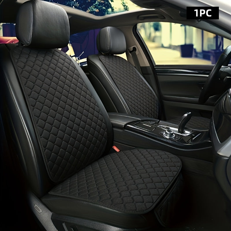 Universal Linen Car Seat Cover Set with Backrest for Driver and Passenger