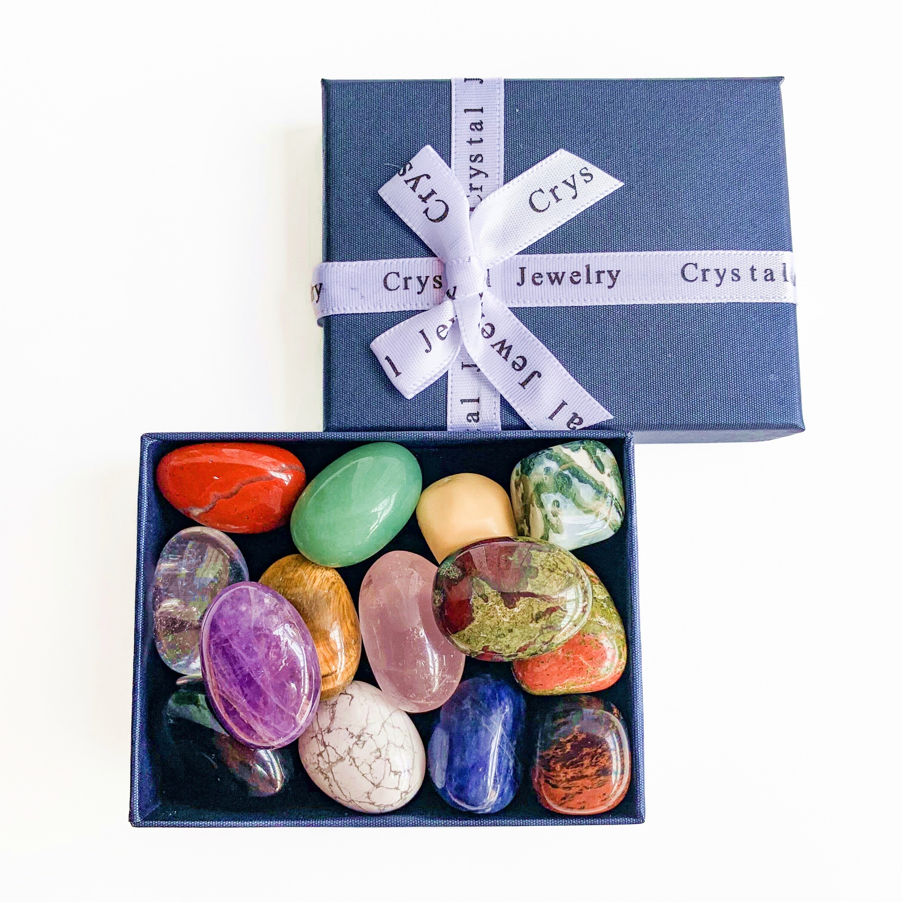 Chakra Stones Collection Box with 7 or 14 Pieces for Jewelry Making and Decor