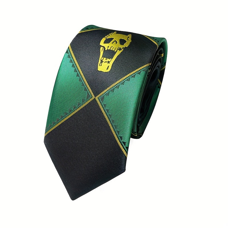 Anime JoJo Skull Head Necktie Purple Black Green Gift for Men