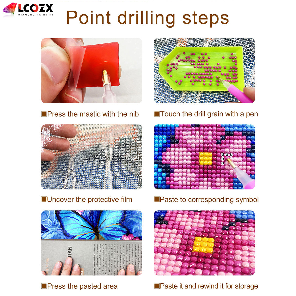 Artificial Diamond Painting Kit with Cherry Blossom and Fuji Mountain 29.97x39.88cm Pink Rhinestones