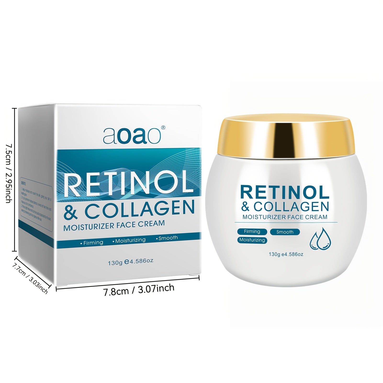 Hydrating Firming Face Cream with Retinol Collagen Hyaluronic Acid Vitamin E for All Skin Types 1.36oz