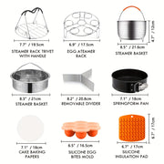 Juego de accesorios para olla a presión de 91 piezas para 5-8 cuartos con cestas de vapor