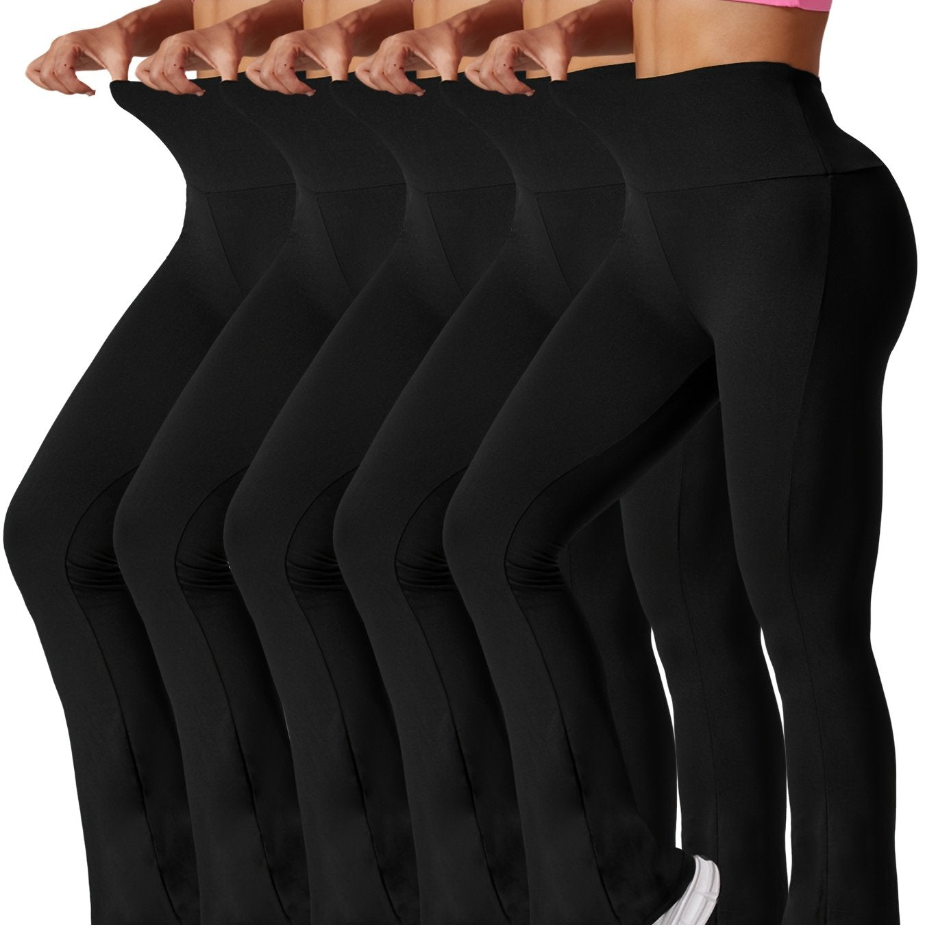 Women's Plus Size Flare Pants Leggings High Waist Tummy Control Soft Bootleg