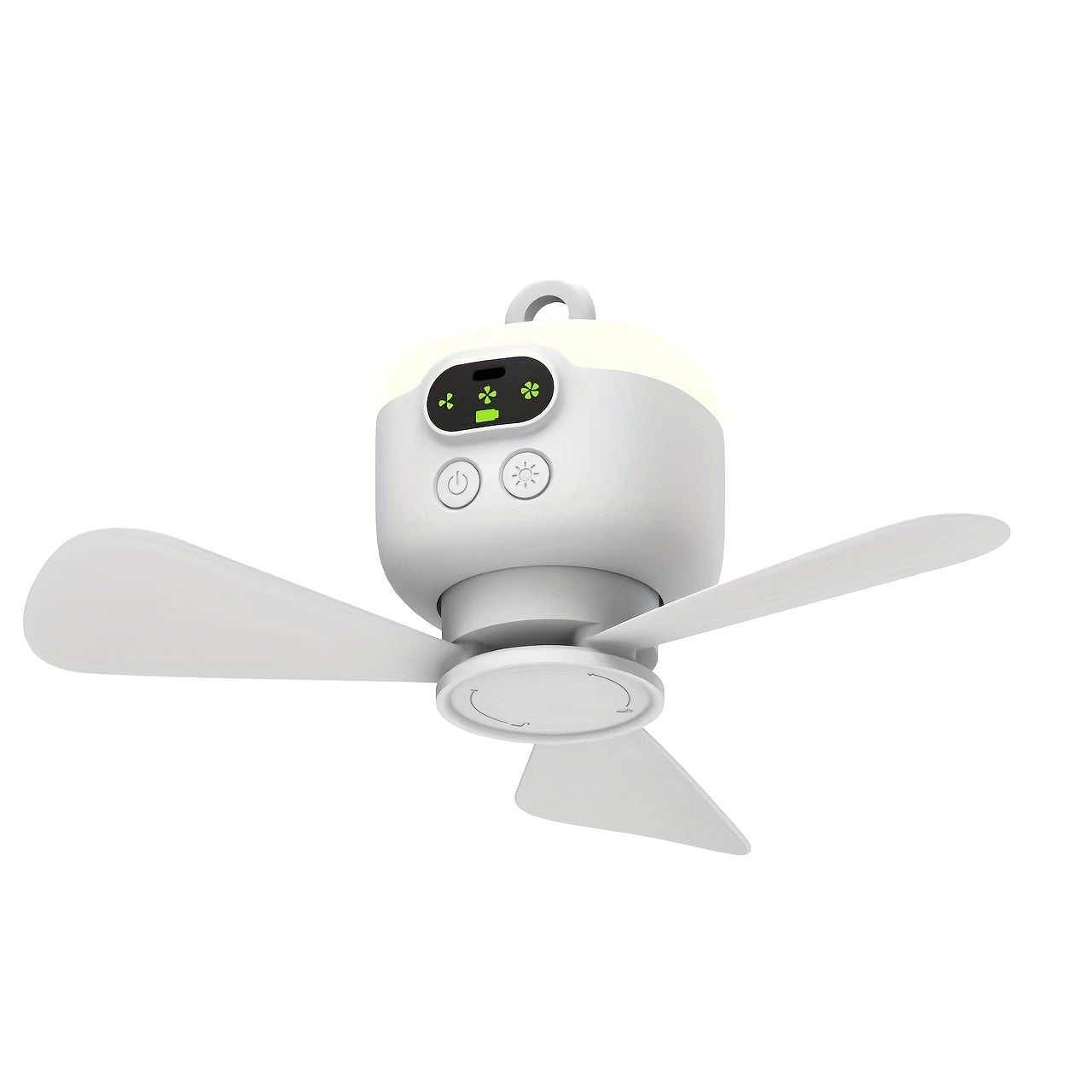 Rechargeable Camping Fan with Night Light, High Velocity, 3 Speed Settings, 12-Hour Battery Life
