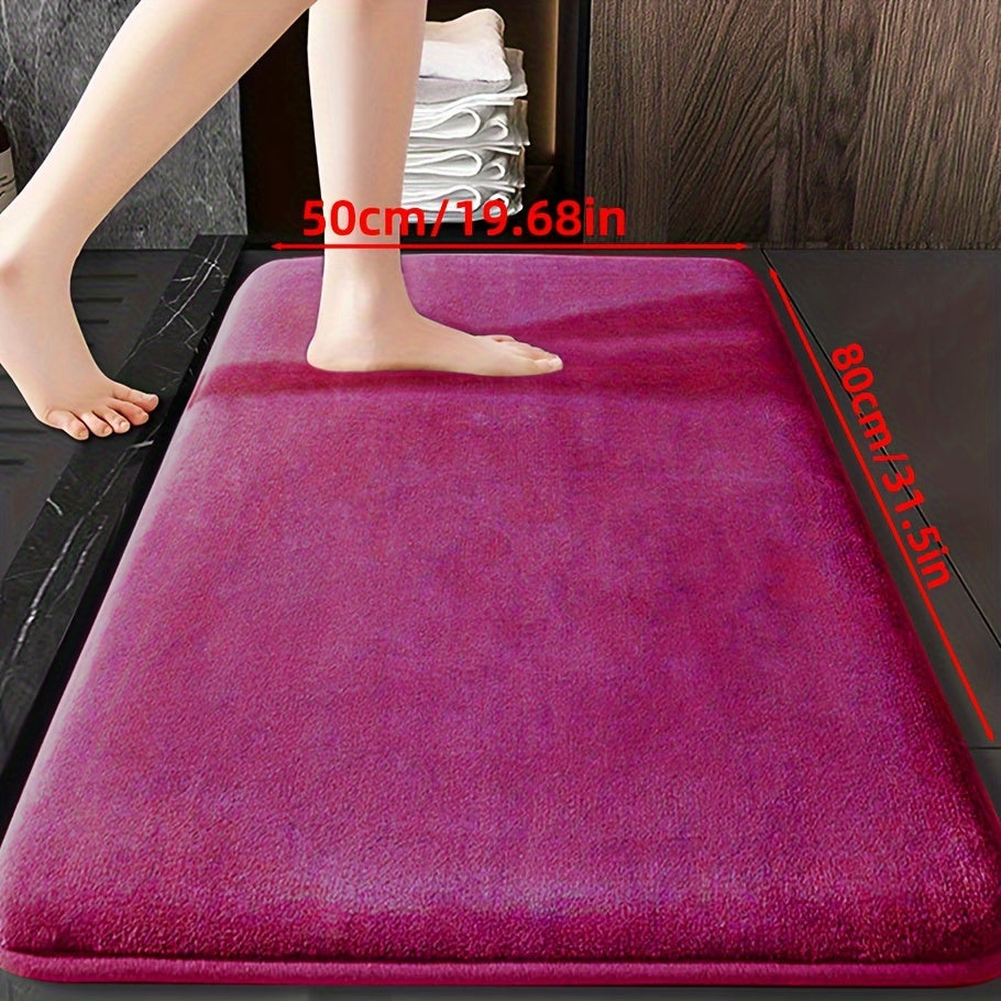 Soft Polyester Bathroom Mat Non-Slip Absorbent Geometric Design for Shower and Bedroom