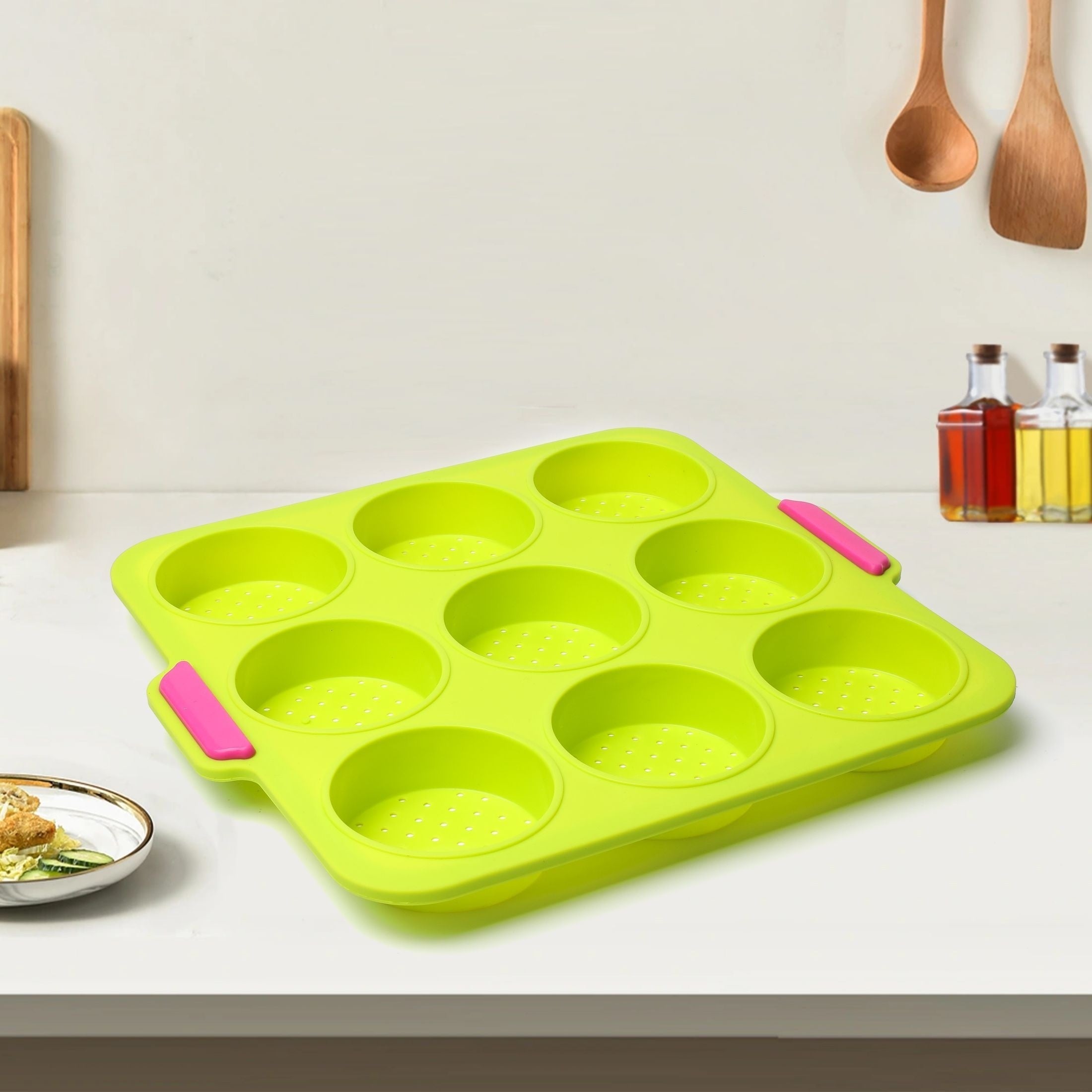 Non-Stick Silicone Cake Mold for Cupcakes Muffins 9 Cavities Heat-Resistant