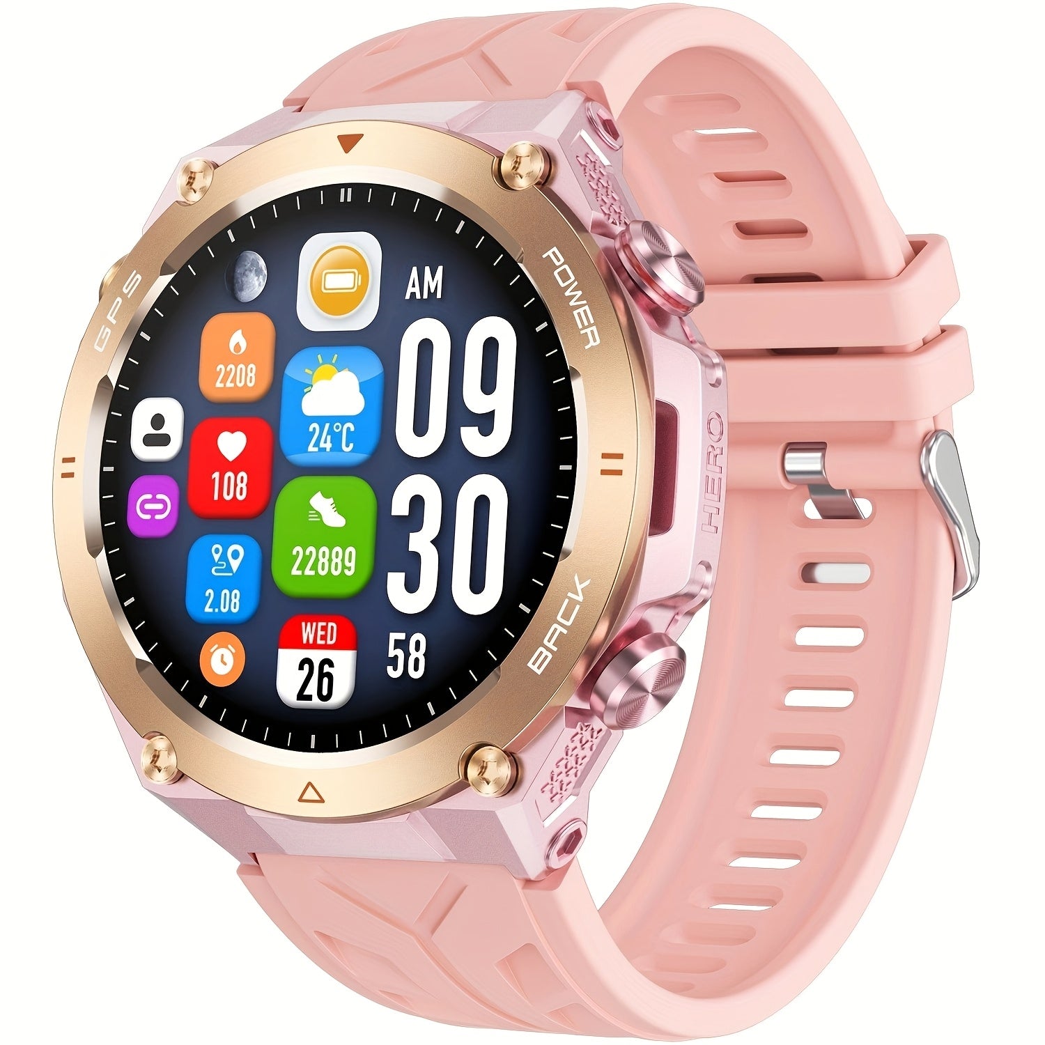 1.46" HD ekranli sport aqlli soati, IPX8/1ATM, 650mAh batareya, 100+ sport rejimlari, simsiz qo'ng'iroq/javob, sport joylashuvi, Android/iPhone bilan mos keladi. Erkaklar uchun mukammal sovg'a.