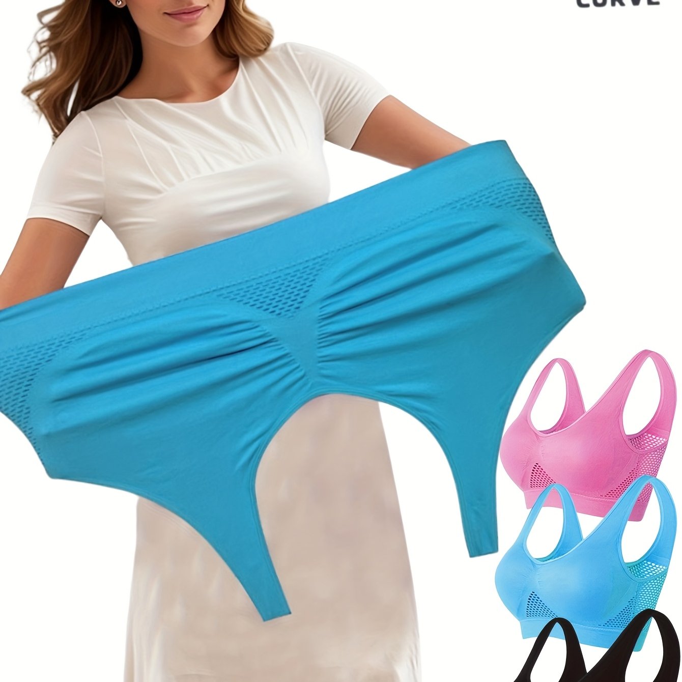 Plus Size Seamless Sports Bra Set with Removable Pads for Running Yoga