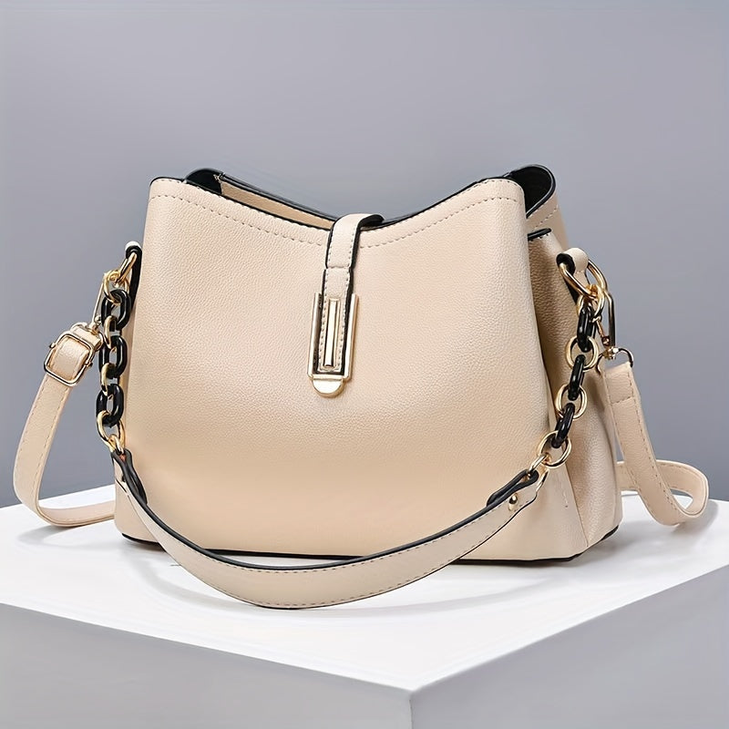 Women's Crossbody Bag with Zipper Closure, Stain-Resistant PU Material, Adjustable Strap, Polyester Lining