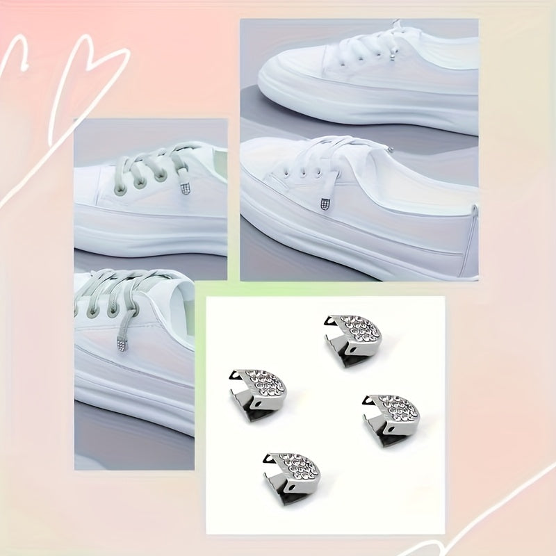 16 Metal Shoelace Clips for Sports Casual Canvas Shoes Secure Easy to Use