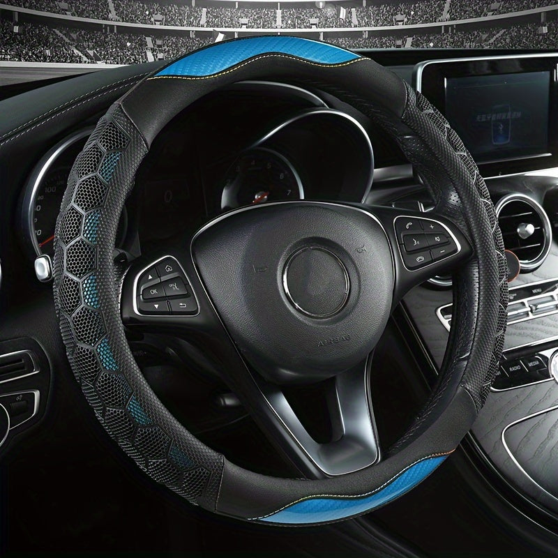 Universal charm bilan nafas oladigan, sirpanmaydigan qora charm rul boshqacha qopqog'i