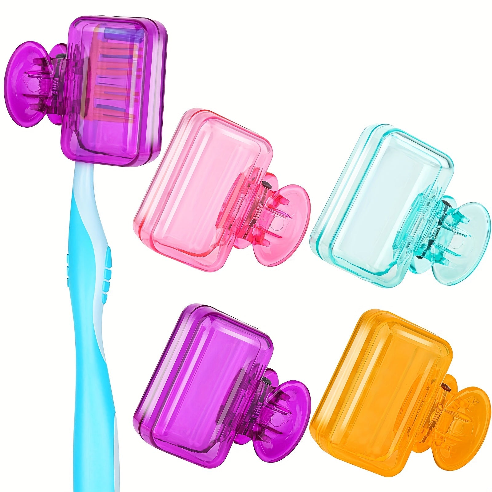 4 Pack Portable Toothbrush Head Cover Case Storage Box Toothbrush Protector Blue