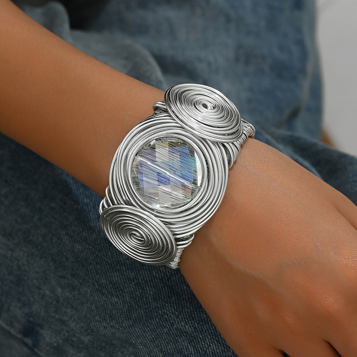 Bohemian Handmade Open Bangle Bracelet Exquisite Craftsmanship