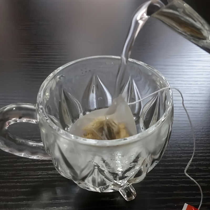 Pack of 100 Disposable Tea Bags Clear Non-Woven Material for Home and Business