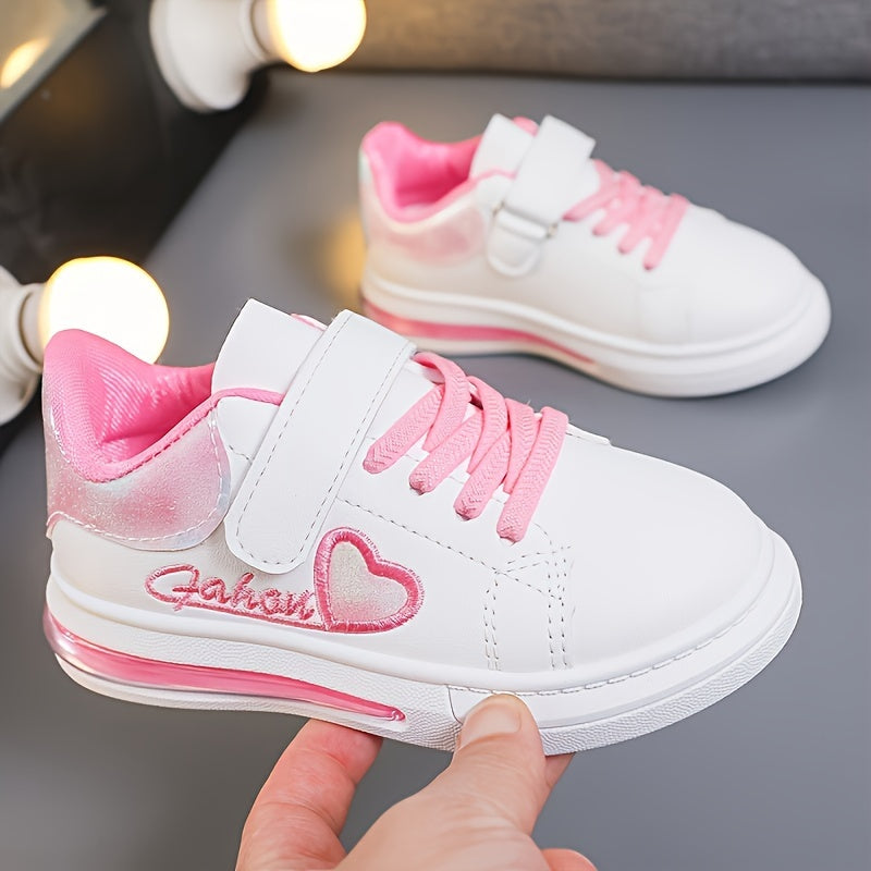Girls' Casual Shoes Breathable Lightweight All-Season PU Fabric Hook-and-Loop Closure