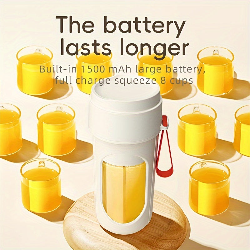 Rechargeable USB Blender Cup 450ml with 12-Blade System, Portable for Travel and Home
