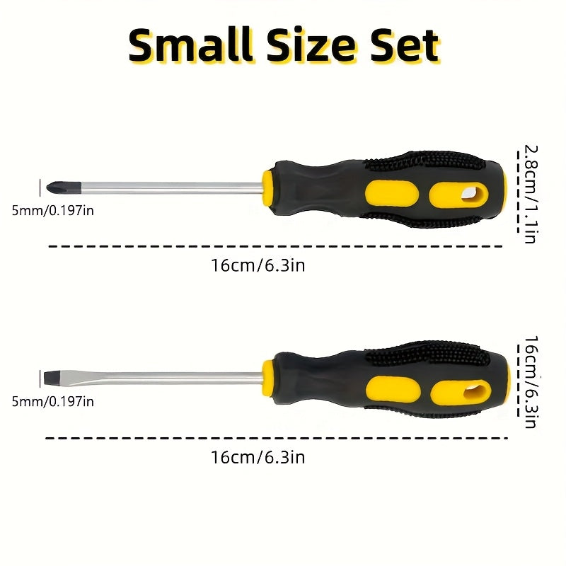 Magnetic Screwdriver Set Phillips Flat Head Ergonomic Handles Durable