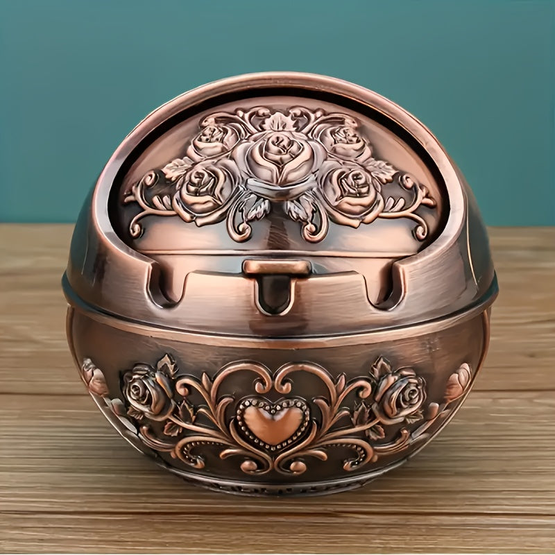 Vintage Rose shamollatib bo'lmaydigan tutunchoq qopqog'i bilan, alloy po'lat, portativ, gul naqsh