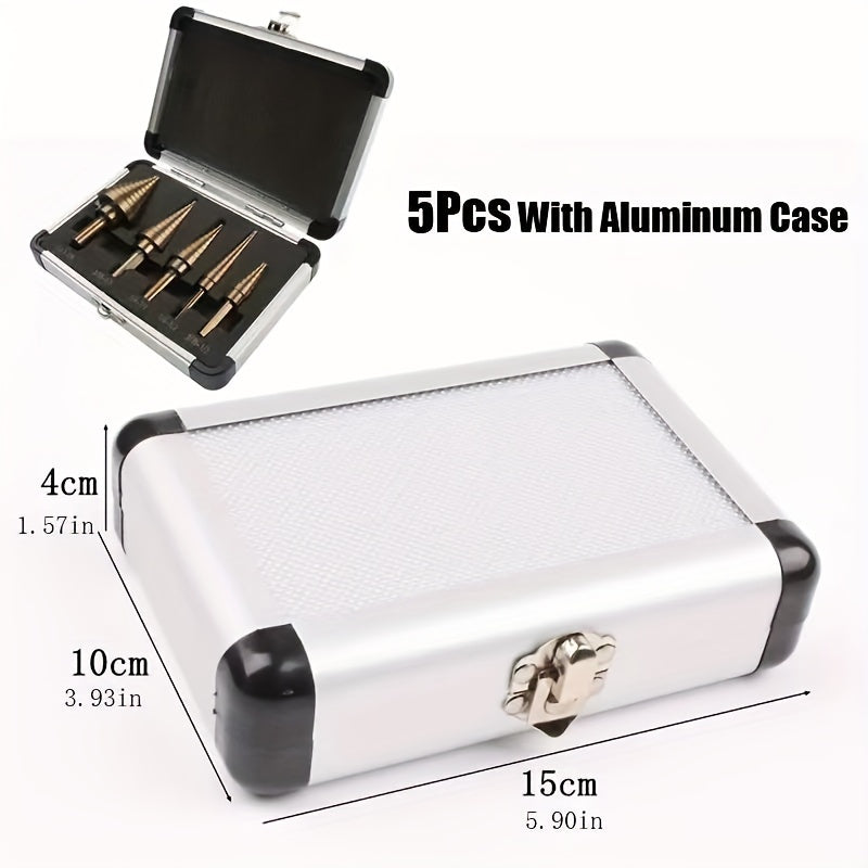 3/5 Pcs Set High Speed Steel Ladder Drill Bits for Metal and Aluminum