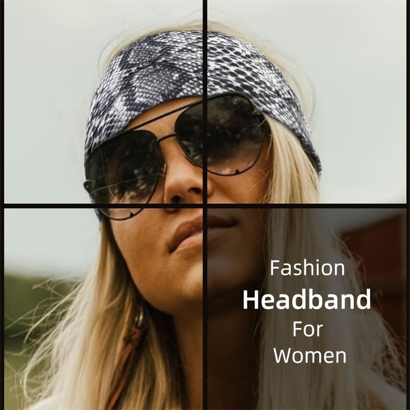 Set of 10 Boho Women Headbands African Inspired Wide Knotted Turban Style Stretchy Hairbands for Yoga Running