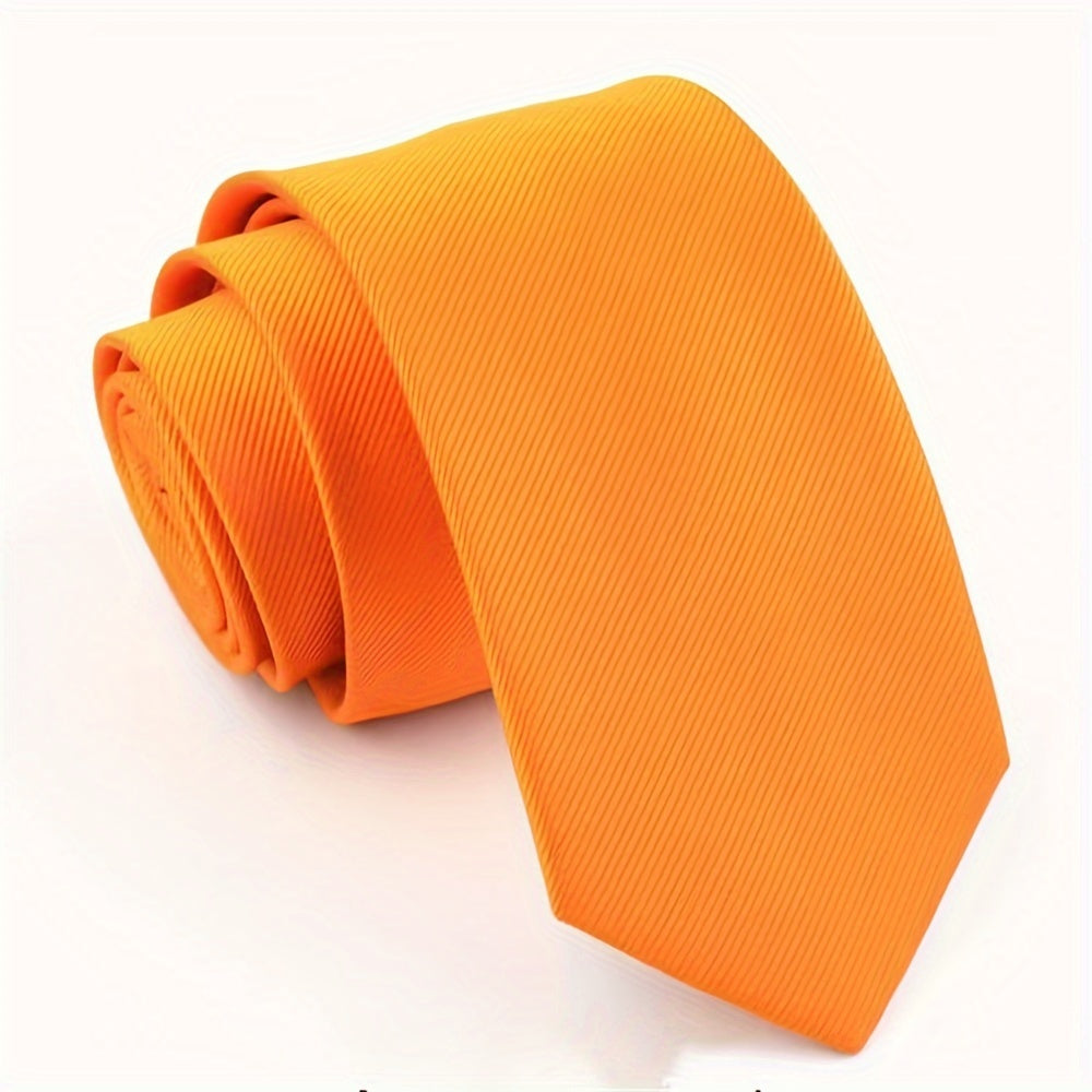 Narrow Solid Color Tie for Men, 6cm Wide, Suitable for Formal Occasions