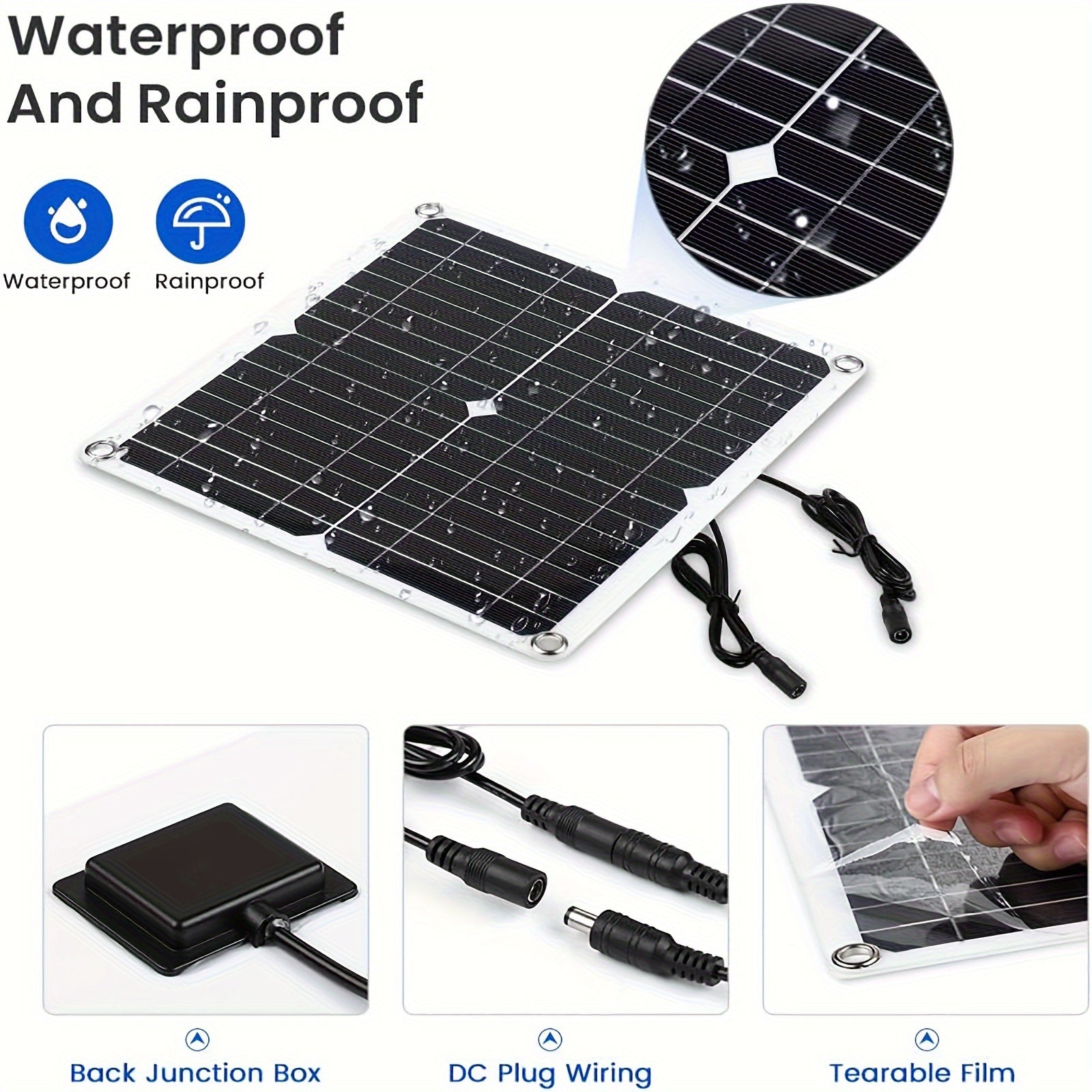 Solar Panel Fan Kit for Greenhouses and Outdoor Ventilation Weatherproof Rainproof